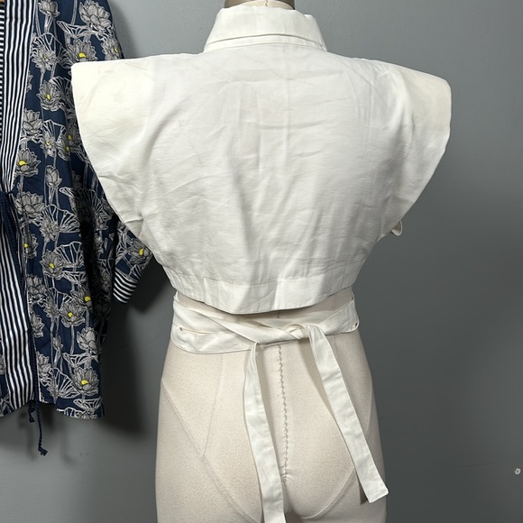 NonChalant the Label White Crop Top Cross Tie white size M - Picture 6 of 13